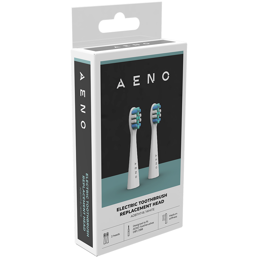 AENO Replacement toothbrush heads, White, Dupont bristles, 2pcs in set (for ADB0007/ADB0008) - imagine 4