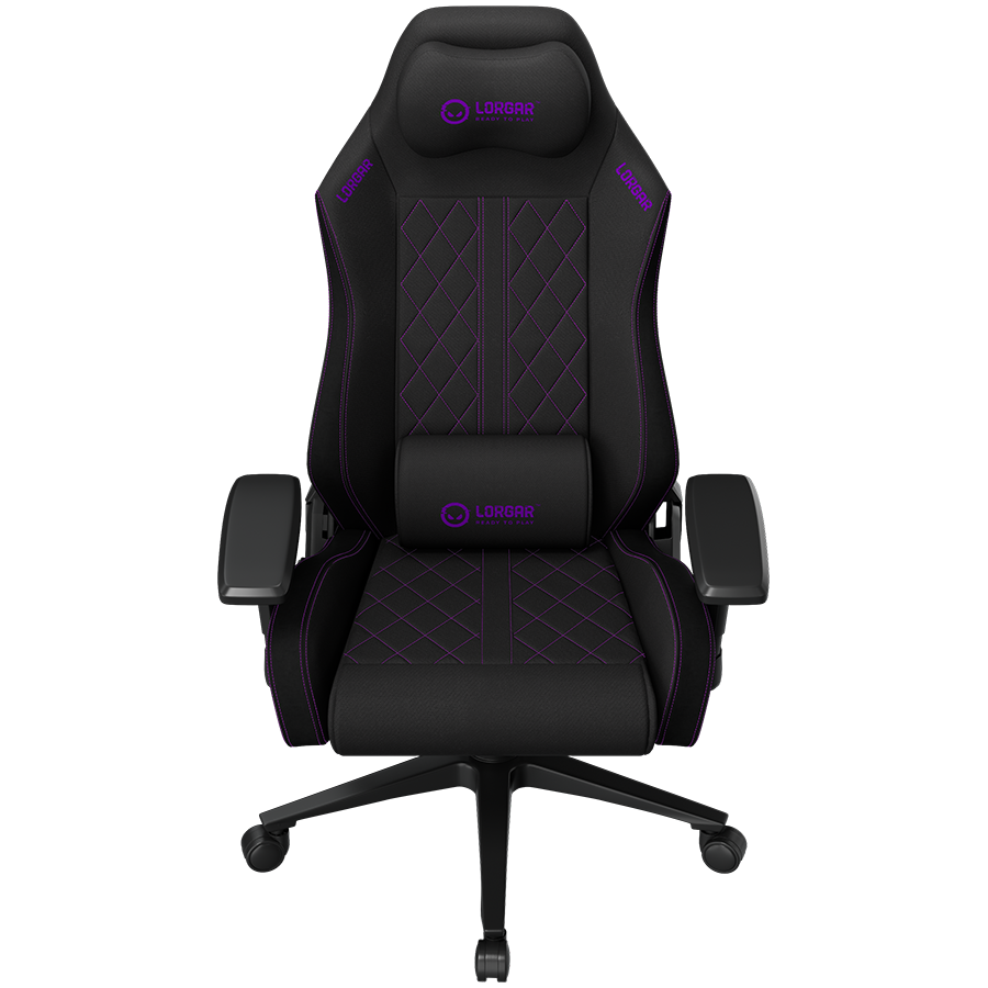 LORGAR CHA41, Ergonomic Gaming Chair Advanced, premium anti-stain fabric, Black/purple - imagine 2