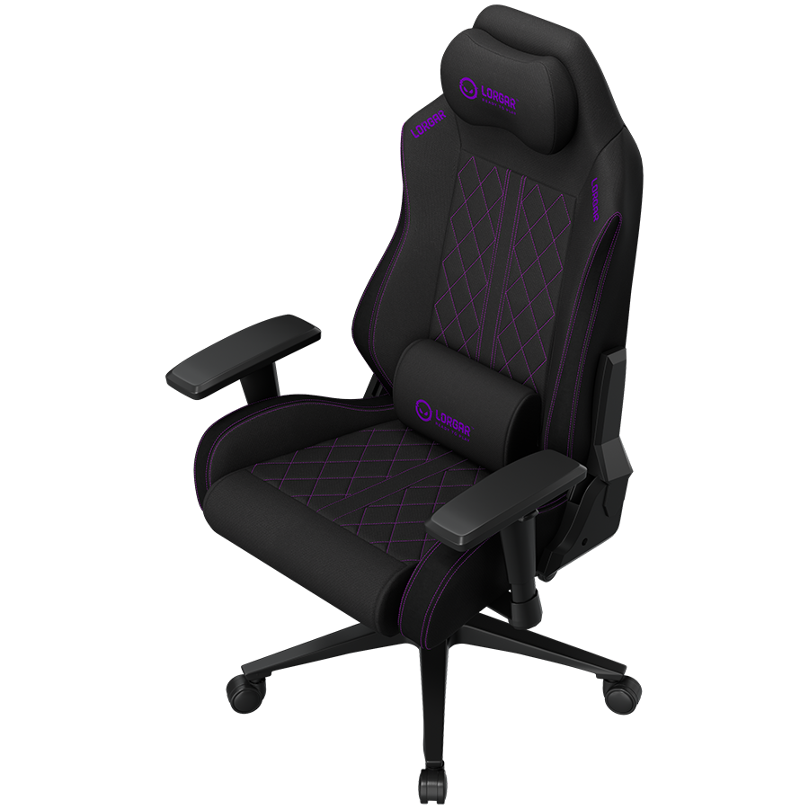 LORGAR CHA41, Ergonomic Gaming Chair Advanced, premium anti-stain fabric, Black/purple - imagine 4