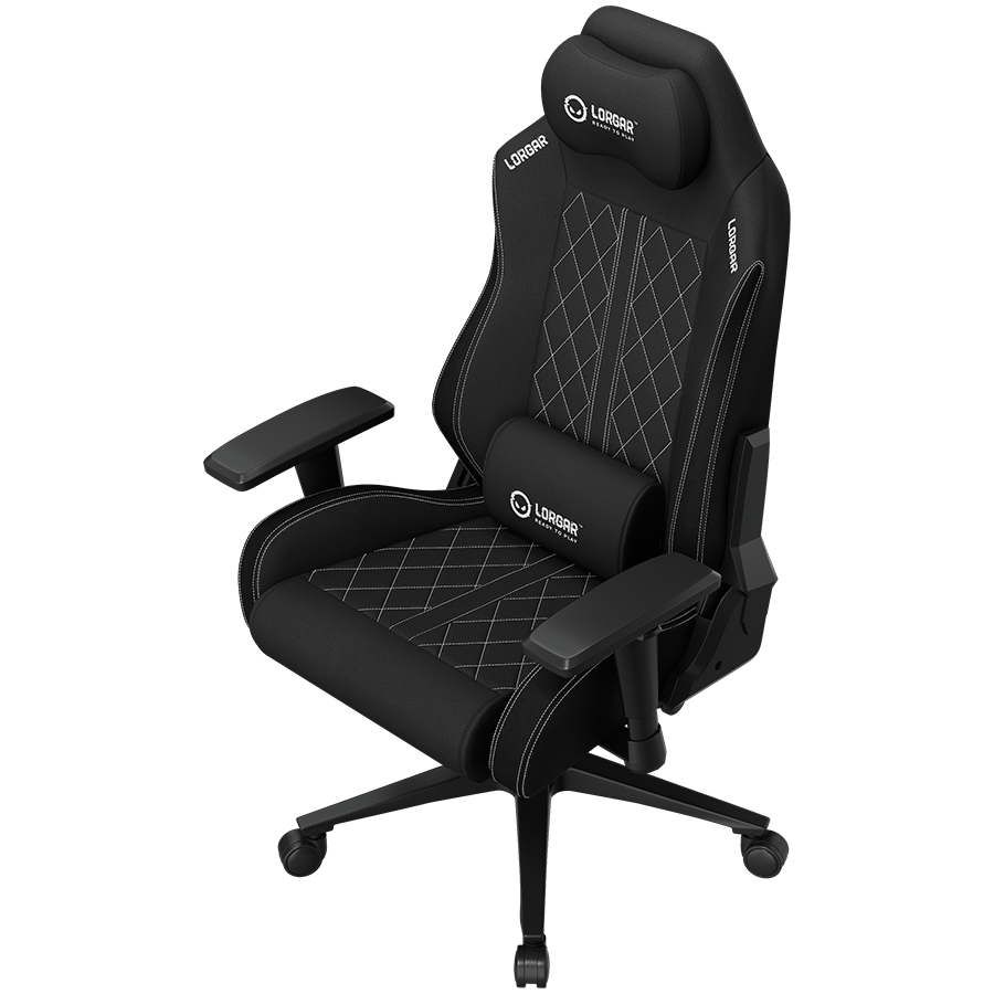 LORGAR CHA41, Ergonomic Gaming Chair Advanced, premium anti-stain fabric, Black/white - imagine 3