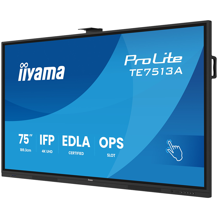 Iiyama Prolite TE7513A-B2AG 75UHD VA 3840x2160 400cd 1200:1 8ms Android 1, 8/128GB, VGA, 2x HDMI, 2x USB-C, mini-jack, Optical Out (S/PDIF), USB Touch Interface, Landscape mode,Media Play USB Ports "TE7513A-B2AG" (timbru verde 7 lei) - imagine 3
