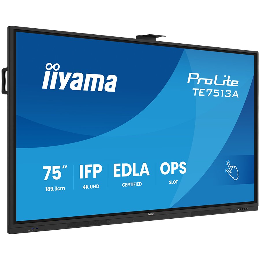 Iiyama Prolite TE7513A-B2AG 75UHD VA 3840x2160 400cd 1200:1 8ms Android 1, 8/128GB, VGA, 2x HDMI, 2x USB-C, mini-jack, Optical Out (S/PDIF), USB Touch Interface, Landscape mode,Media Play USB Ports "TE7513A-B2AG" (timbru verde 7 lei) - imagine 5