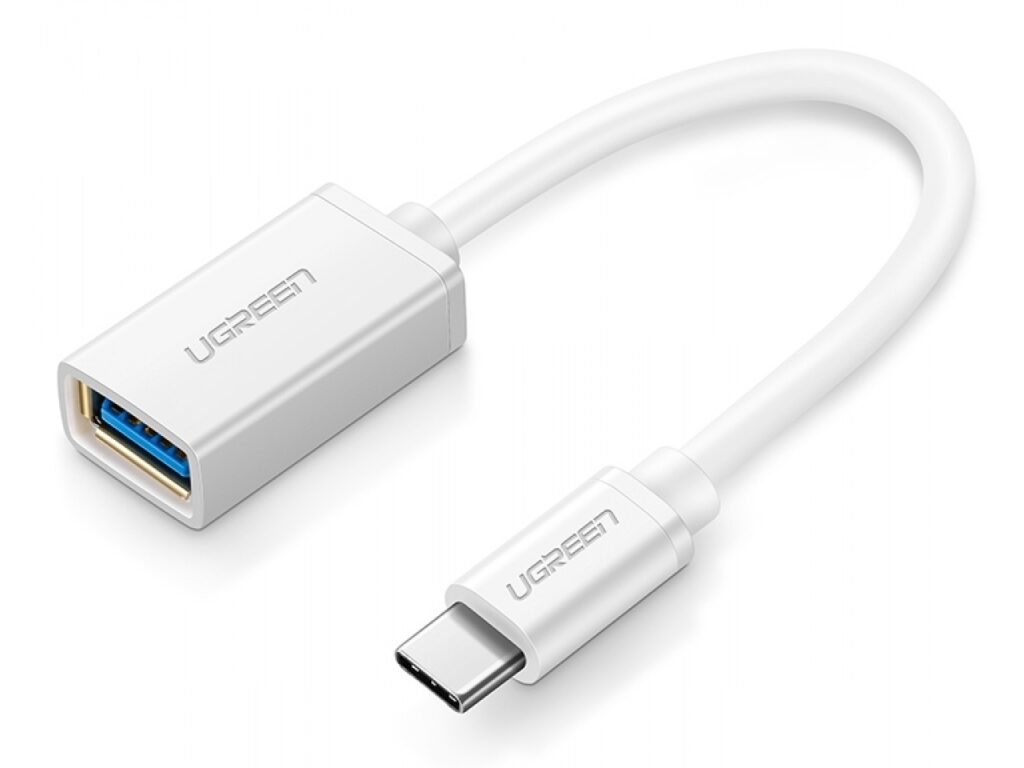 CABLU ADAPTOR Ugreen, „US154”, USB 3.0(T) la USB Type-C(T),  5Gbps, Nickle-Plated , 15cm, alb „30702” (timbru verde 0.08 lei) – 6957303837021