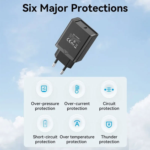ALIMENTATOR SmartPhone la 220V Vention 1-port USB-C Wall Charger(20W) EU-Plug Black, "FADB0-EU" (timbru verde 0.18 lei) - imagine 3