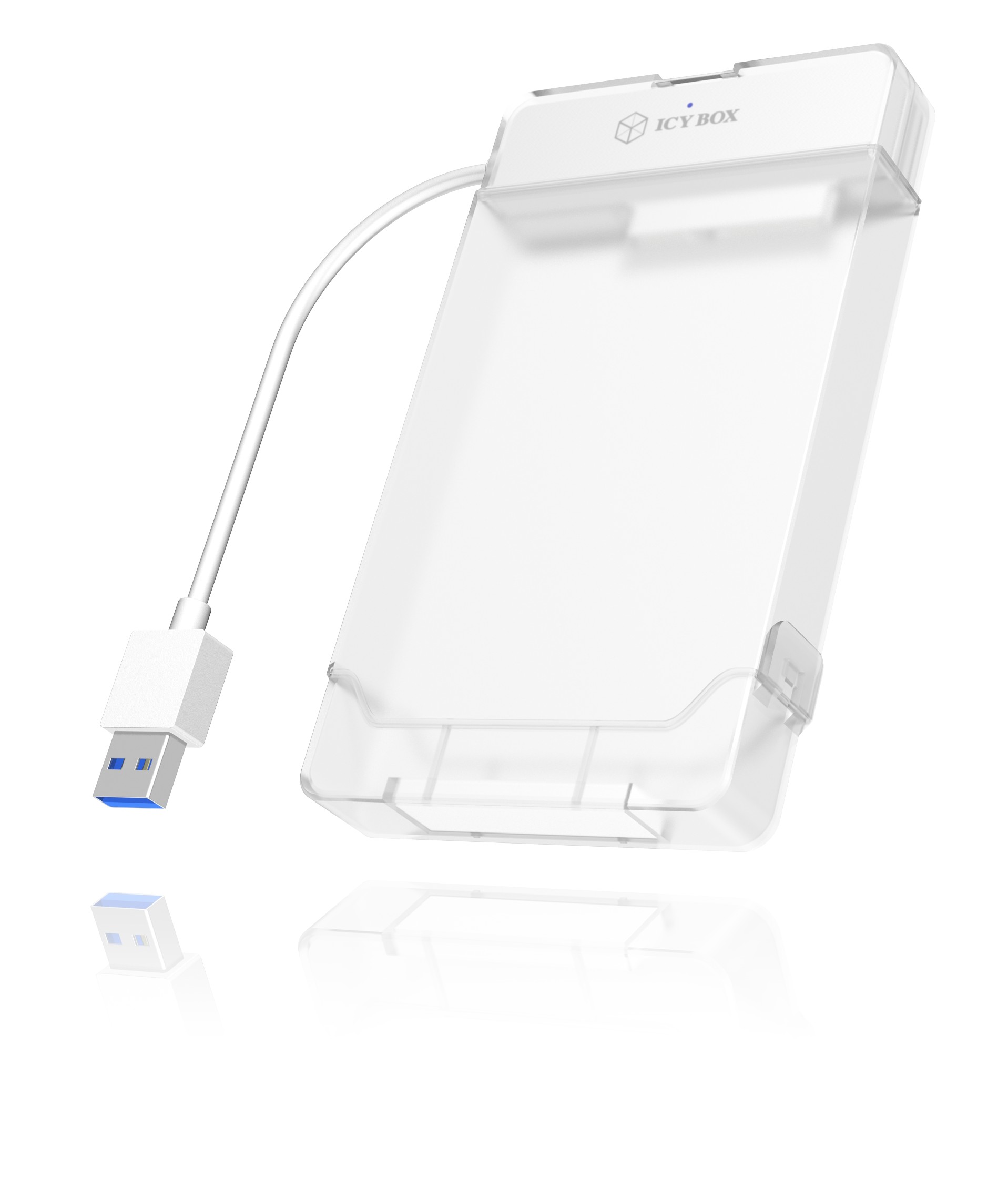 RACK HDD Icy Box SATA 2.5" la 1x USB 3.2 Gen 1, carcasa HDD, inclusa, plastic, alb, "IB-AC703-U3" (timbru verde 0.8 lei) - imagine 2