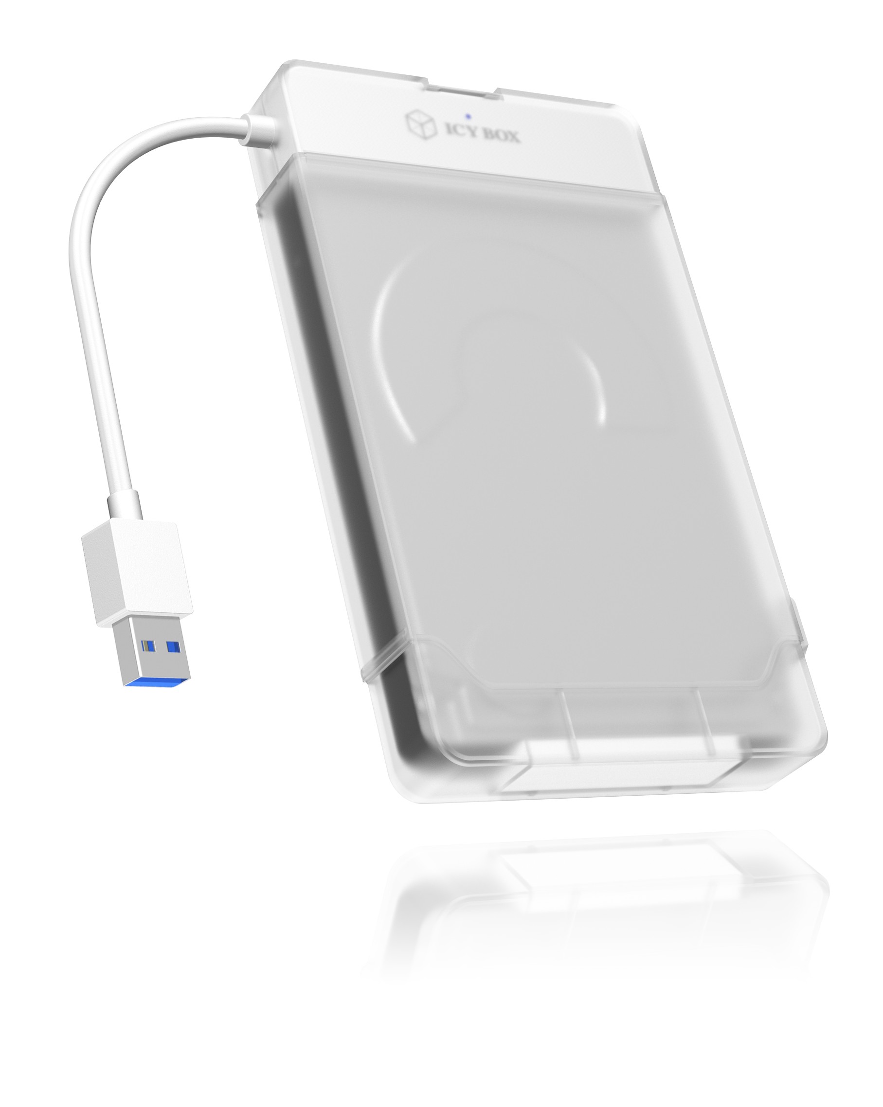 RACK HDD Icy Box SATA 2.5" la 1x USB 3.2 Gen 1, carcasa HDD, inclusa, plastic, alb, "IB-AC703-U3" (timbru verde 0.8 lei)