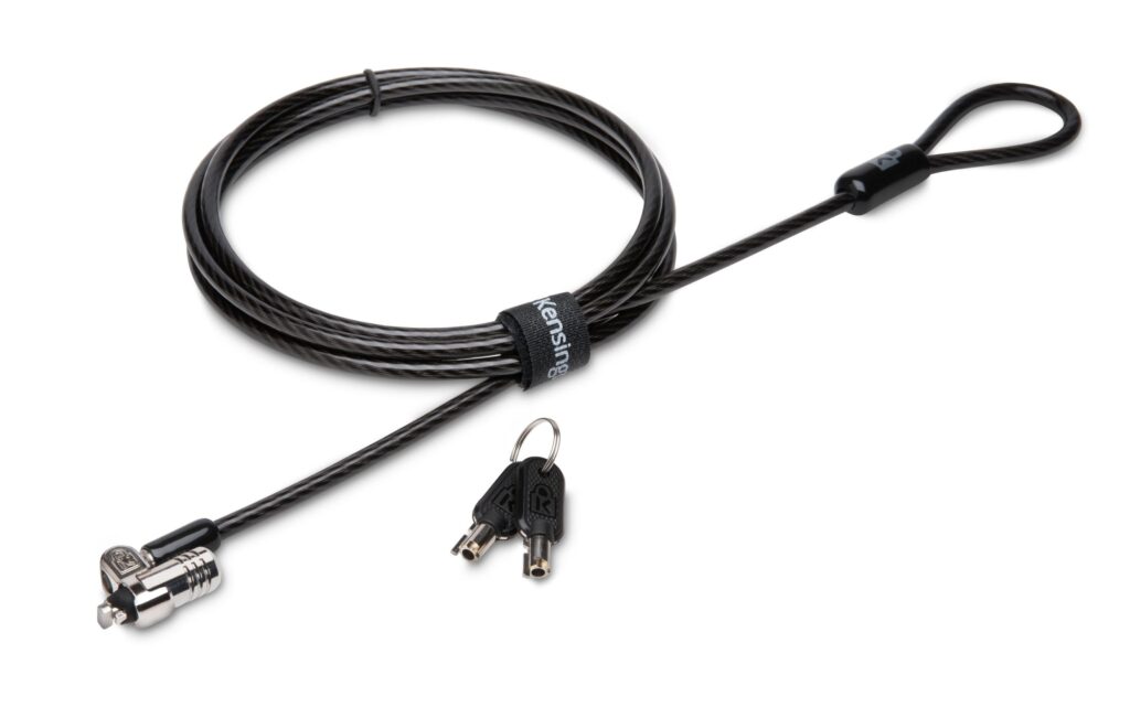 CABLU securitate KENSINGTON pt. notebook slot standard,cheie standard,conectare directa,1.8m, cablu otel ultra-carbon,permite pivotare si rotire, „MicroSaver 2.0” „K65020EU”(timbru verde 0.8 lei)