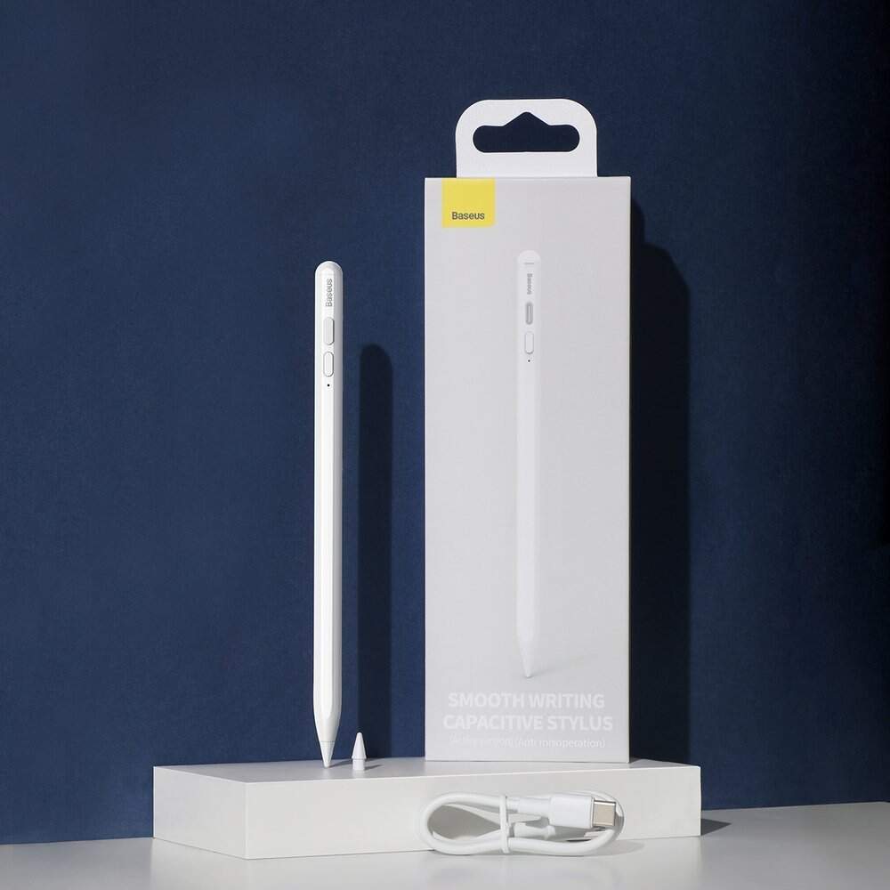 TOUCH PEN Baseus Smooth Writing 2 Series, indicator LED, incarcare Type-C, compatibil Ipad, alb "SXBC060502" - (timbru verde 0.03 lei) - imagine 4
