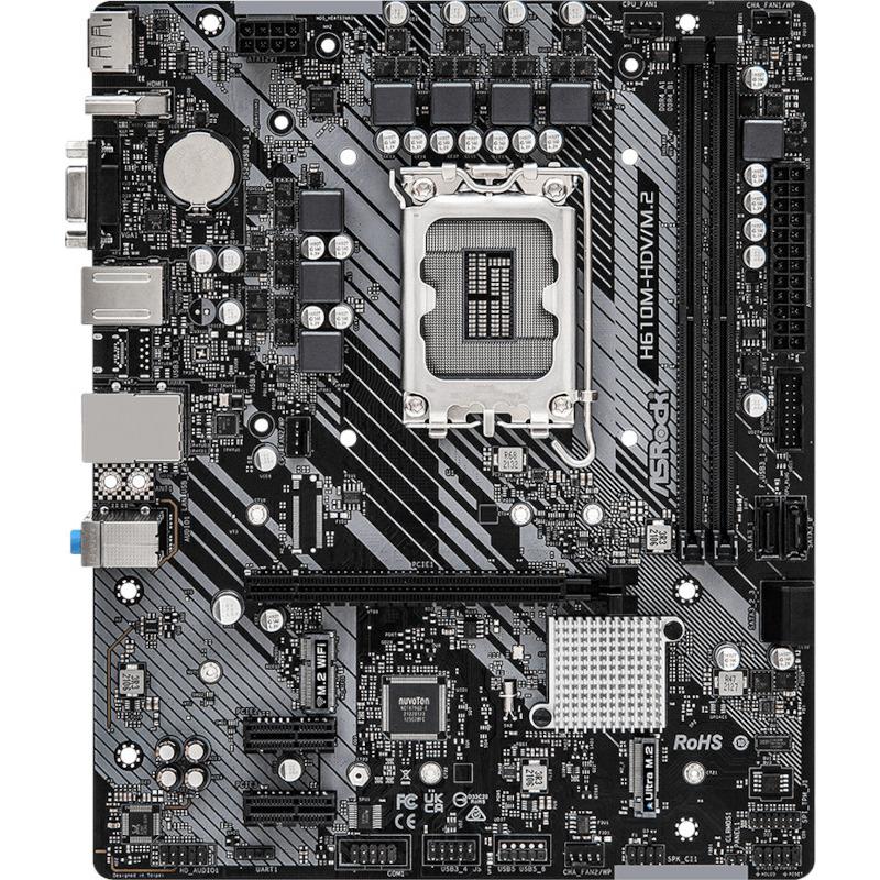PLACA de BAZA Asrock "H610M-HDV/M.2", skt LGA 1700, mATX, Intel H610, 2 x DDR4, max. 64 GB, 4 x SATA, 1 x M.2, 7.1, "H610M-HDV/M.2" - imagine 4