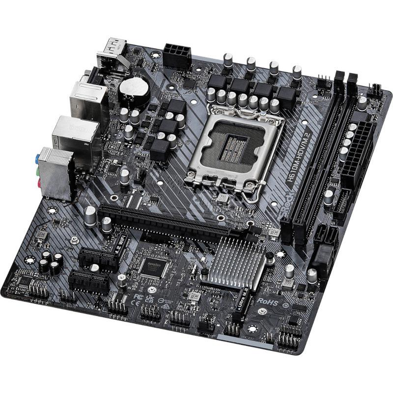 PLACA de BAZA Asrock "H610M-HDV/M.2", skt LGA 1700, mATX, Intel H610, 2 x DDR4, max. 64 GB, 4 x SATA, 1 x M.2, 7.1, "H610M-HDV/M.2" - imagine 3