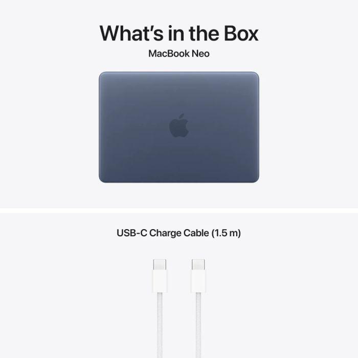 13 MacBook Neo 13 with Liquid Retina, Apple A18 Pro chip (6-core CPU), 8GB, 256GB SSD, Apple A18 Pro 5-core GPU, macOS, Indigo, INT keyboard, 2026 "MHFF4RO/A" (timbru verde 3.5 lei) - imagine 3