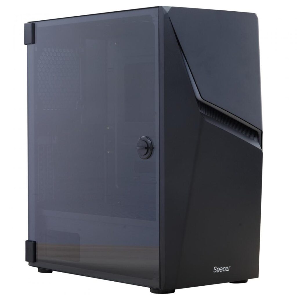 CARCASA  SPACER – gaming, Middle Tower, ATX, „THUNDER”, fara sursa, usa sticla securizata (balama), banda LED RGB, USB 2.0 x 2, USB 3.0 x 1, HD-Audio Jack 3.5mm x 2, mesh , „SPGC-THUNDER”