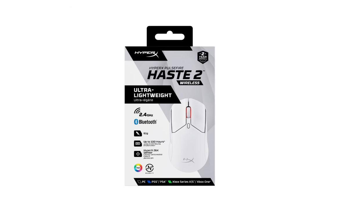 HP HyperX Pulsefire Haste 2 WS White - imagine 3