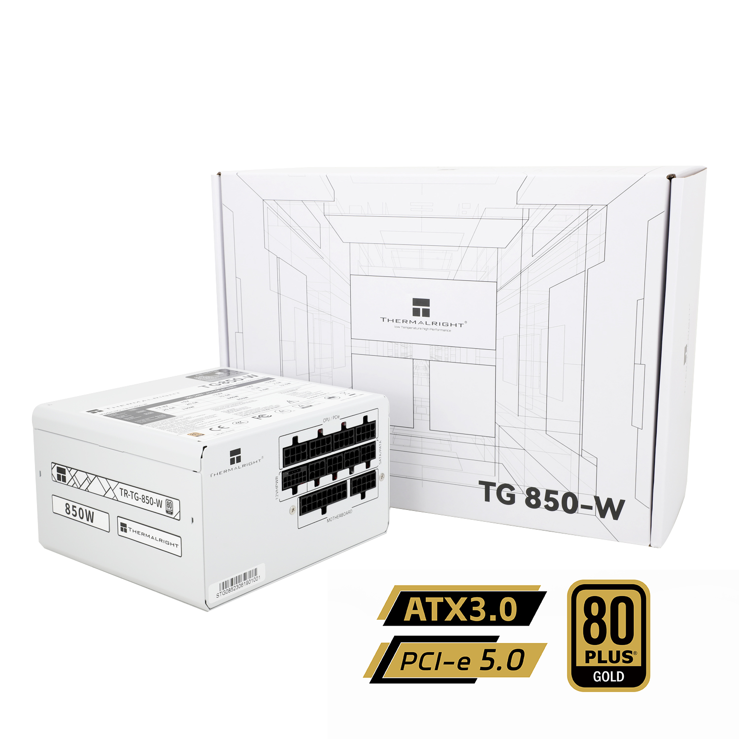 SURSA Thermalright "TR-KG850W", 750W, certificare 80 Plus Gold, modular, LLC, DC to DC, fan 120mm, alb, "TR-KG850W" (timbru verde 2 lei) - imagine 5