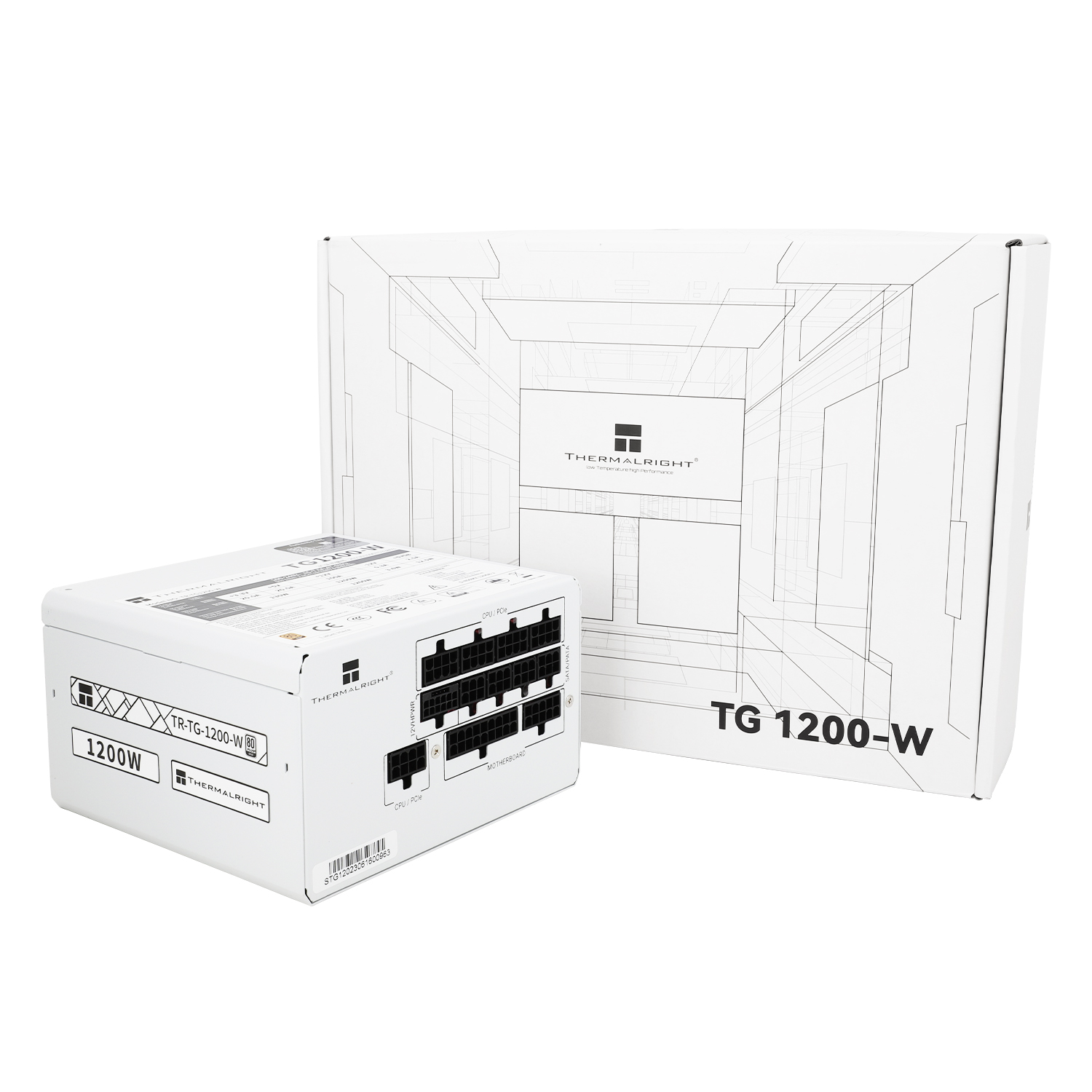 SURSA Thermalright "TR-TG 1200-W", 1200W, certificare 80 Plus Gold, modular, LLC, DC to DC, PCI-E GEN 5.0 ready, fan 120mm, alb, "TR-TG 1200-W" (timbru verde 2 lei) - imagine 5