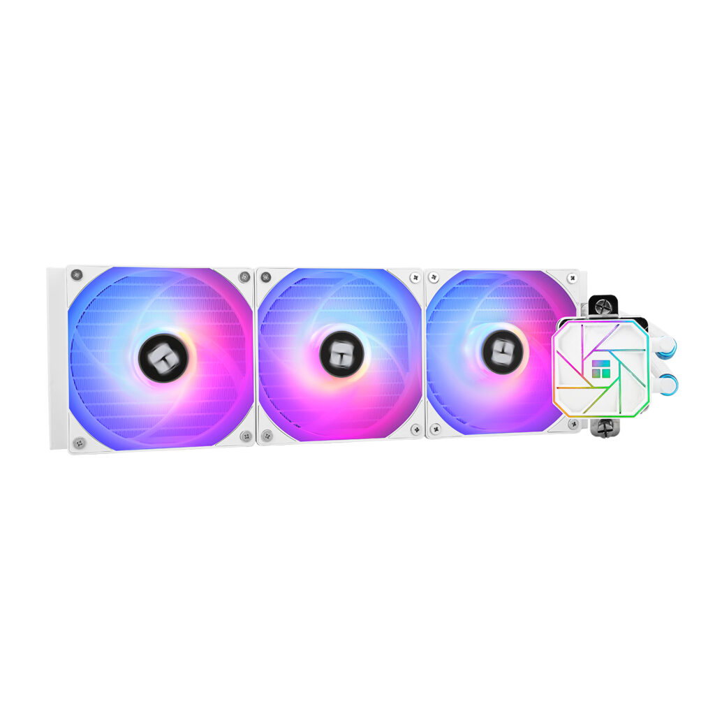 COOLER Thermalright „Aqua Elite 360 White Argb V3”, skt. LGA1851, LGA 1700, AM4, AM5, racire cu lichid, 3 x 120mm, 1500 RPM, ARGB adresabil, alb „Aqua Elite 360 White Argb V3” (timbru verde 4.00 lei)