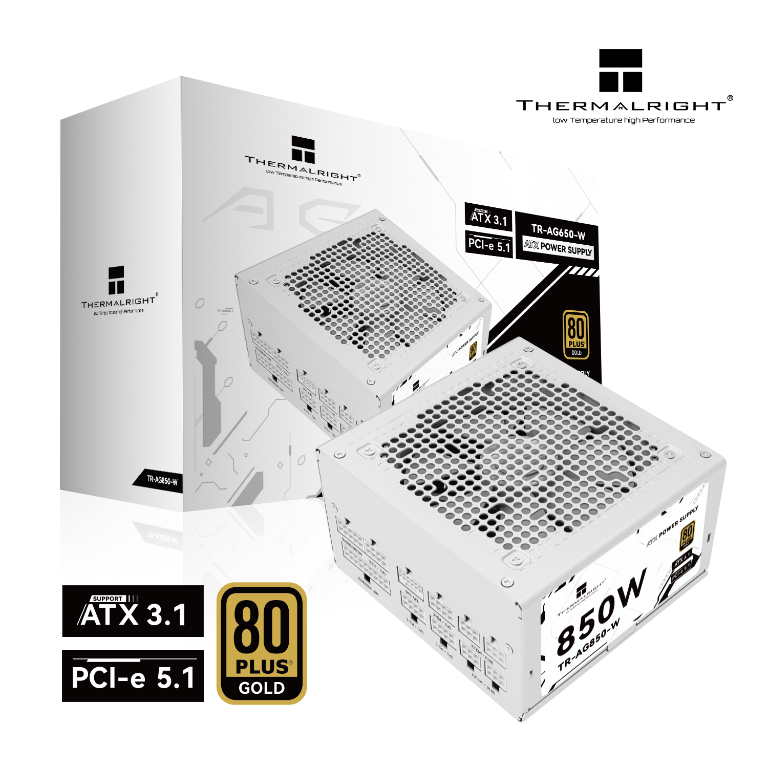 SURSA Thermalright "TR-AG 850", 850W, certificare 80 Plus Gold, modular, fan 120mm, alb, "TR-AG 850-W" (timbru verde 2 lei) - imagine 5