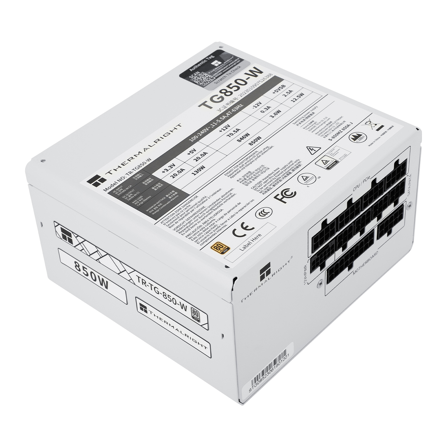 SURSA Thermalright "TR-KG850W", 750W, certificare 80 Plus Gold, modular, LLC, DC to DC, fan 120mm, alb, "TR-KG850W" (timbru verde 2 lei) - imagine 3