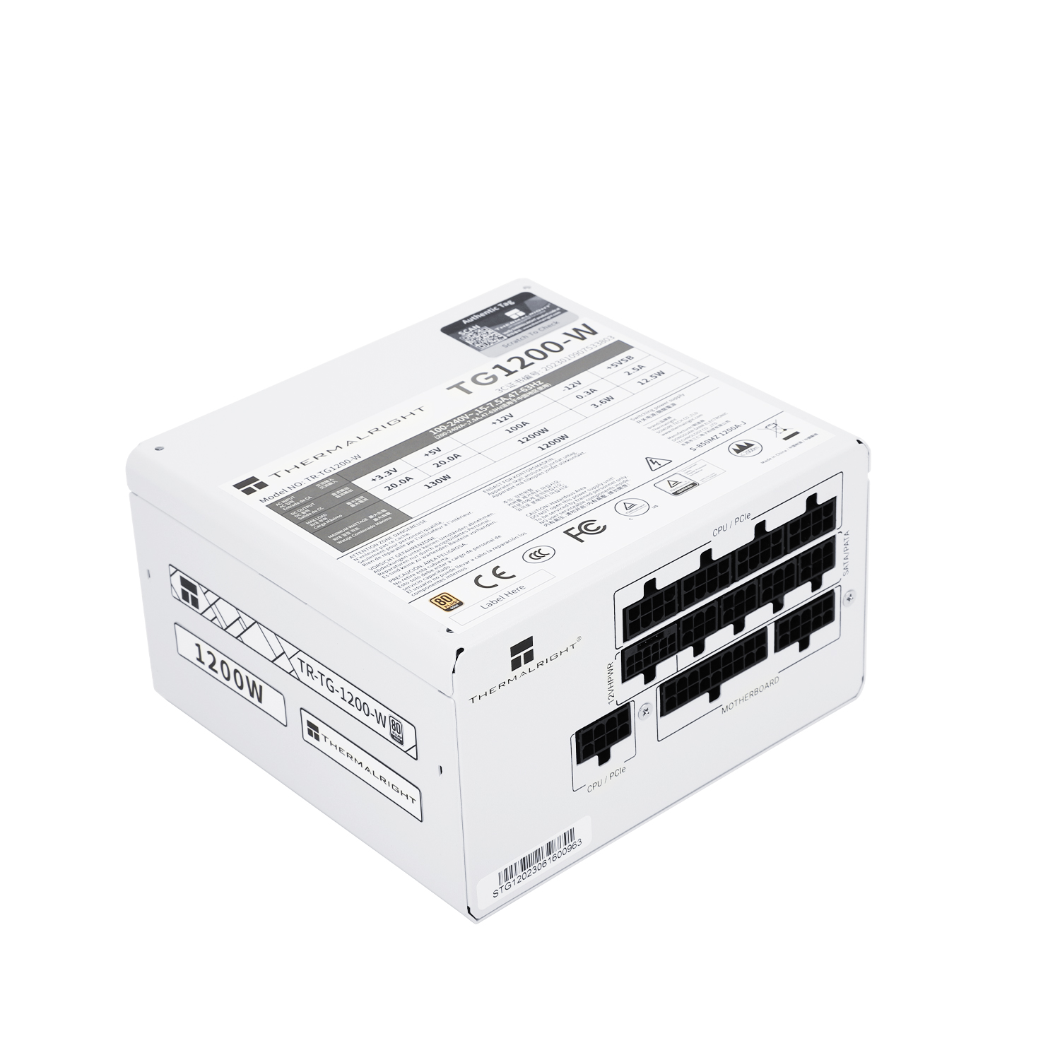 SURSA Thermalright "TR-TG 1200-W", 1200W, certificare 80 Plus Gold, modular, LLC, DC to DC, PCI-E GEN 5.0 ready, fan 120mm, alb, "TR-TG 1200-W" (timbru verde 2 lei) - imagine 4