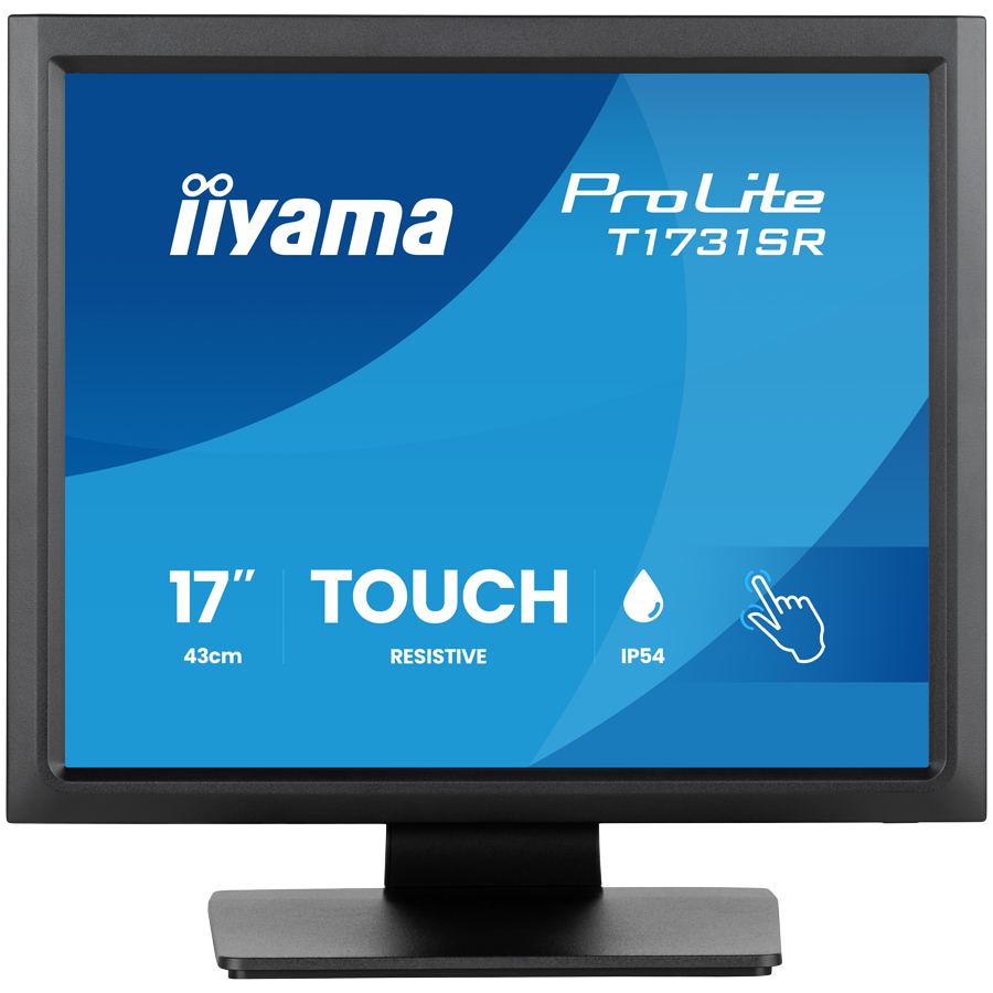 IIYAMA Monitor ProLite T1731SR-B2S 17″ touchscreen TN 1280×1024 5:4 5ms serial resistive anti-glare treatment IP54 (front)