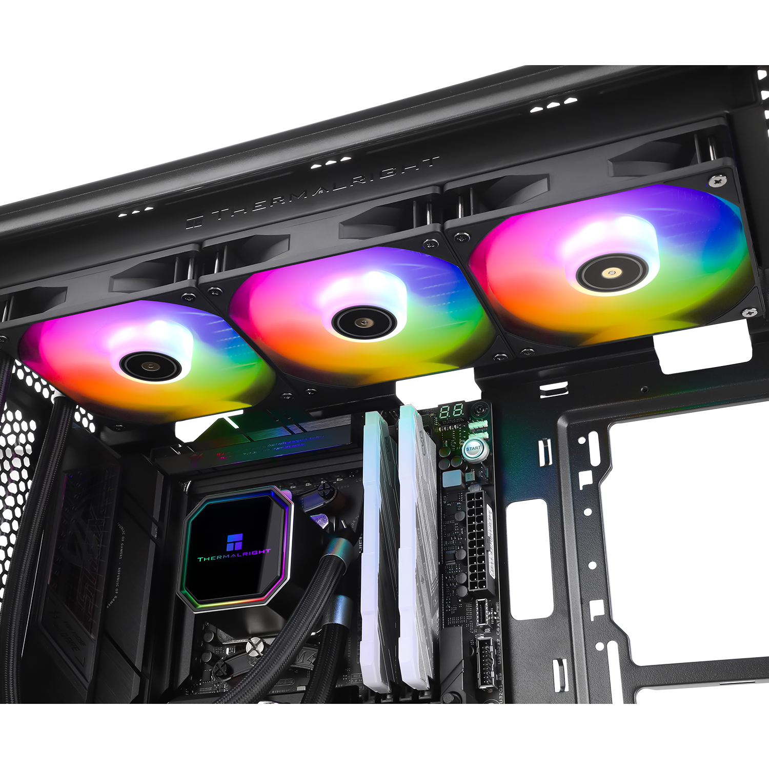 COOLER Thermalright "Frozen Prism 360 Argb", skt. Intel si AMD, racire cu lichid, 3 x 120mm, viteza rotatie pompa 3300 RPM, 1850 RPM, ARGB, negru "Frozen Prism 360 Black Argb" (timbru verde 2.00 lei) - imagine 2