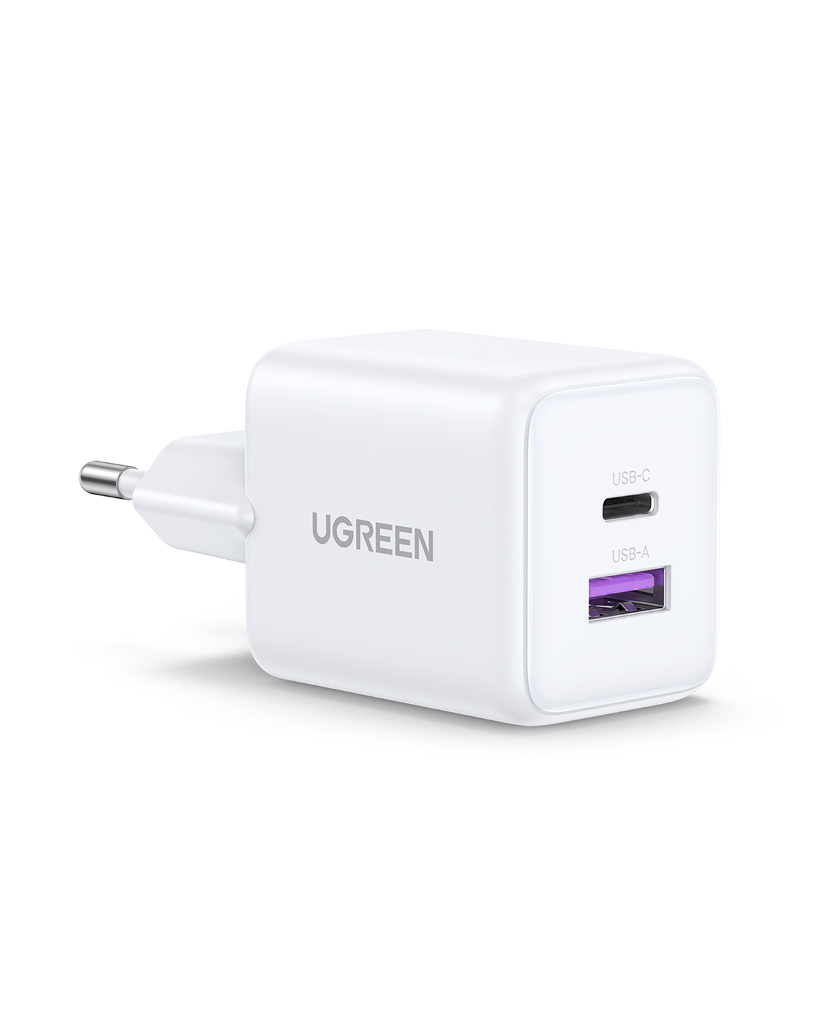 INCARCATOR retea Ugreen GaN "X516" Quick Charge 30W, 1 x USB Type-C, 1 x USB, alb "65015" (timbru verde 0.18 lei) - imagine 2