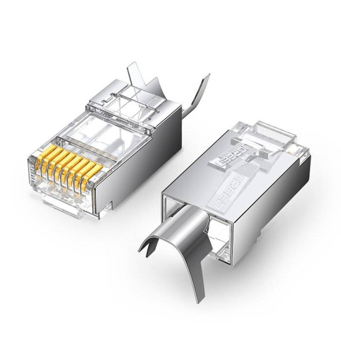 MUFA RJ-45 Ugreen, „NW123”  pt. cablu UTP, Cat6A/7, RJ-45 (T), shielded plastic, 10 buc, „70316” – 6957303873166