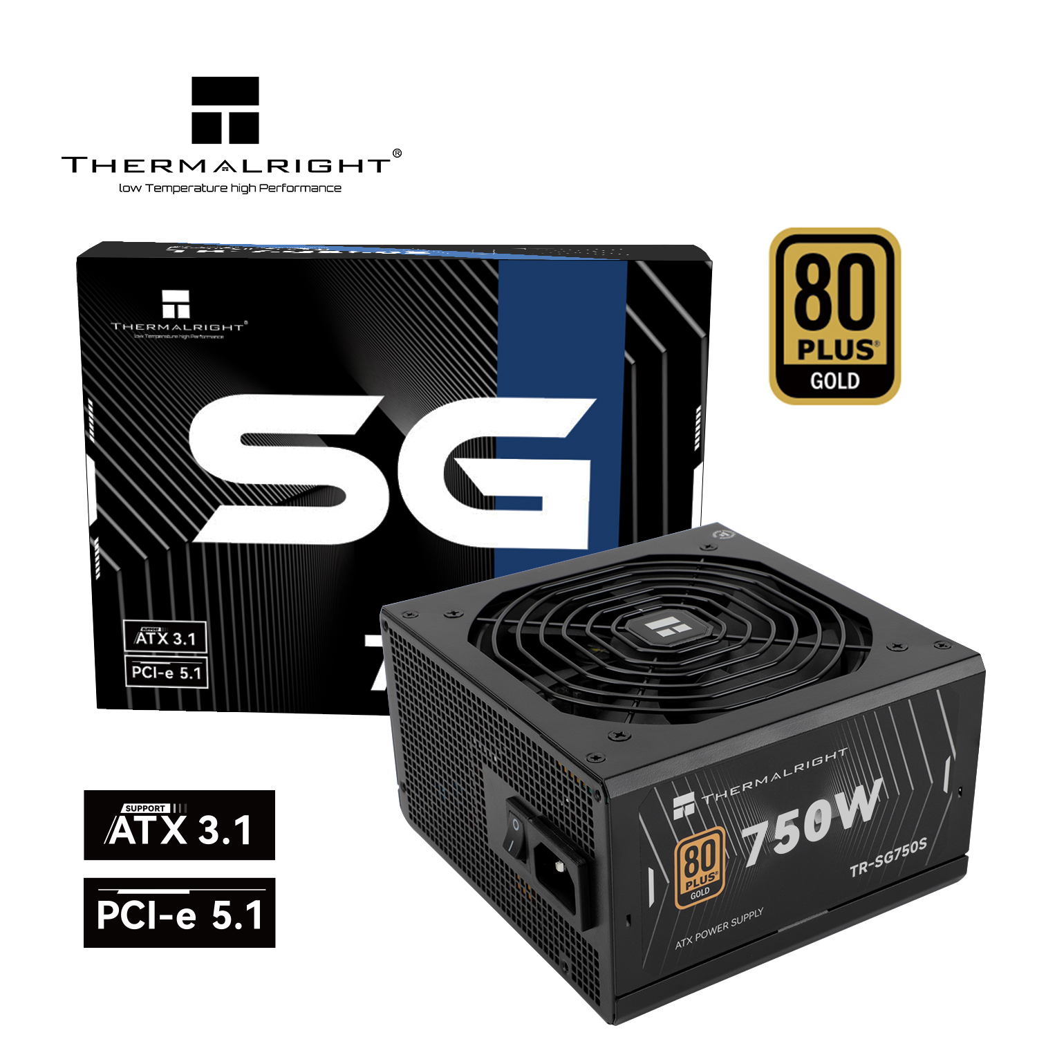 SURSA Thermalright "SG-750S", 750W, certificare 80 Plus Gold, non-modular, LLC, DC to DC, fan 120mm, negru, "TR-SG750S" (timbru verde 2 lei) - imagine 4