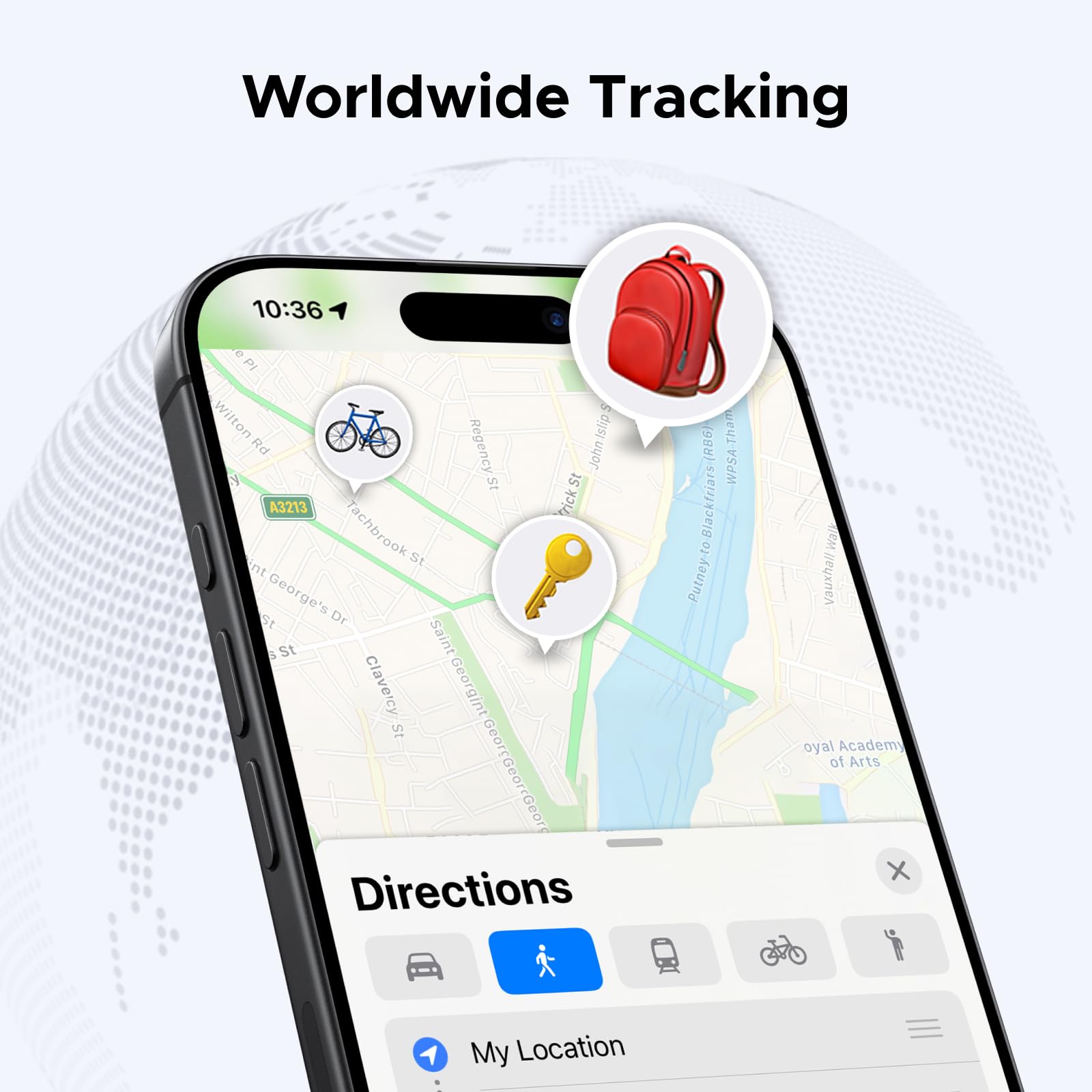 SMART TRACKER Ugreen "CM916", bluetooth 5, compatibil Android si IOS, baterie CR2032(nu este inclusa), gri "75646" (timbru verde 0.08 lei) - imagine 4