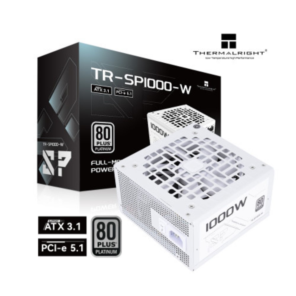 SURSA Thermalright „TR-SP1000W”, 1000W, certificare 80 Plus Platinum, modular, LLC, DC to DC, PCI-E GEN 5.1 ready, fan 120mm, alb, „TR-SP1000W” (timbru verde 2 lei)
