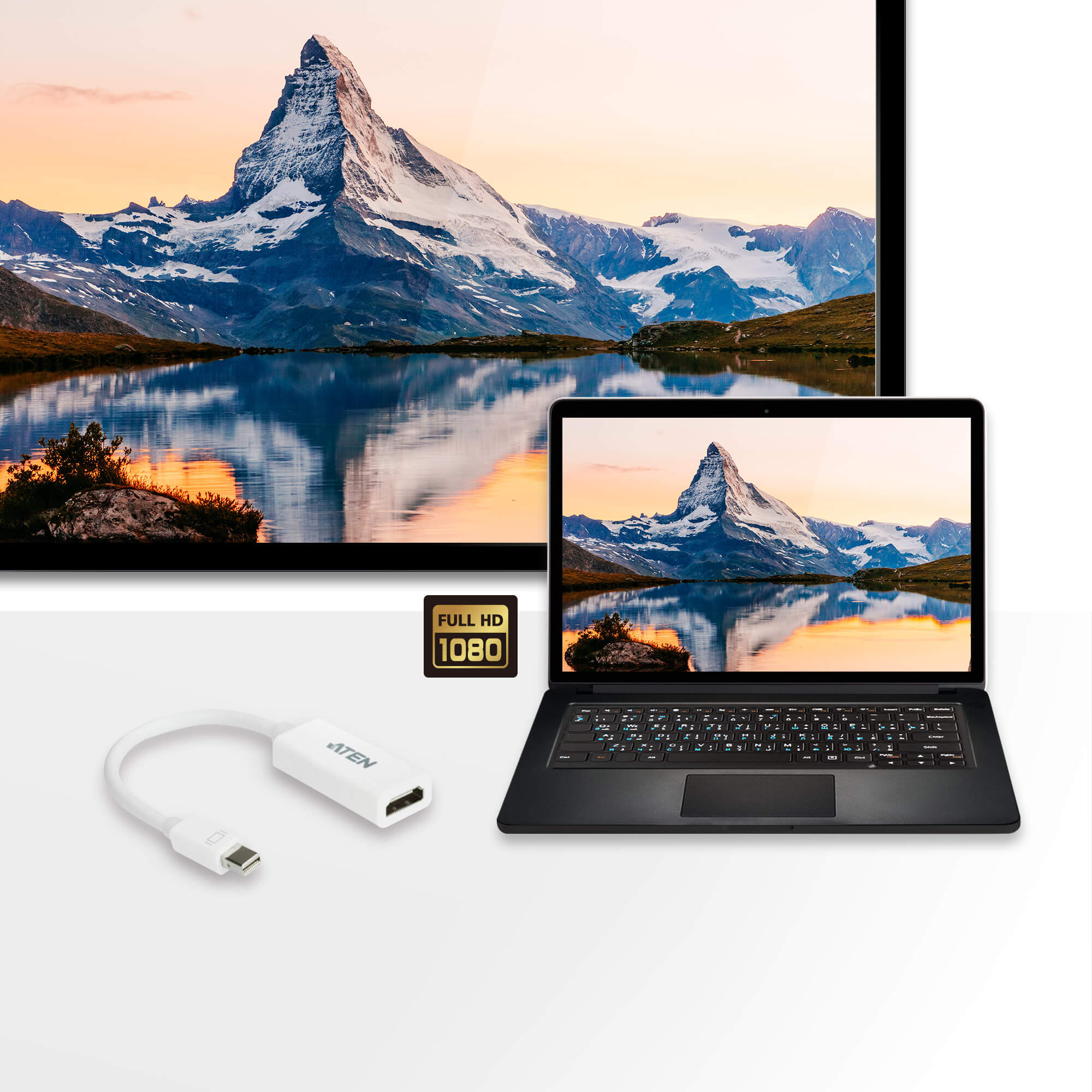 Mini DP to HDMI Adapter Aten - imagine 3
