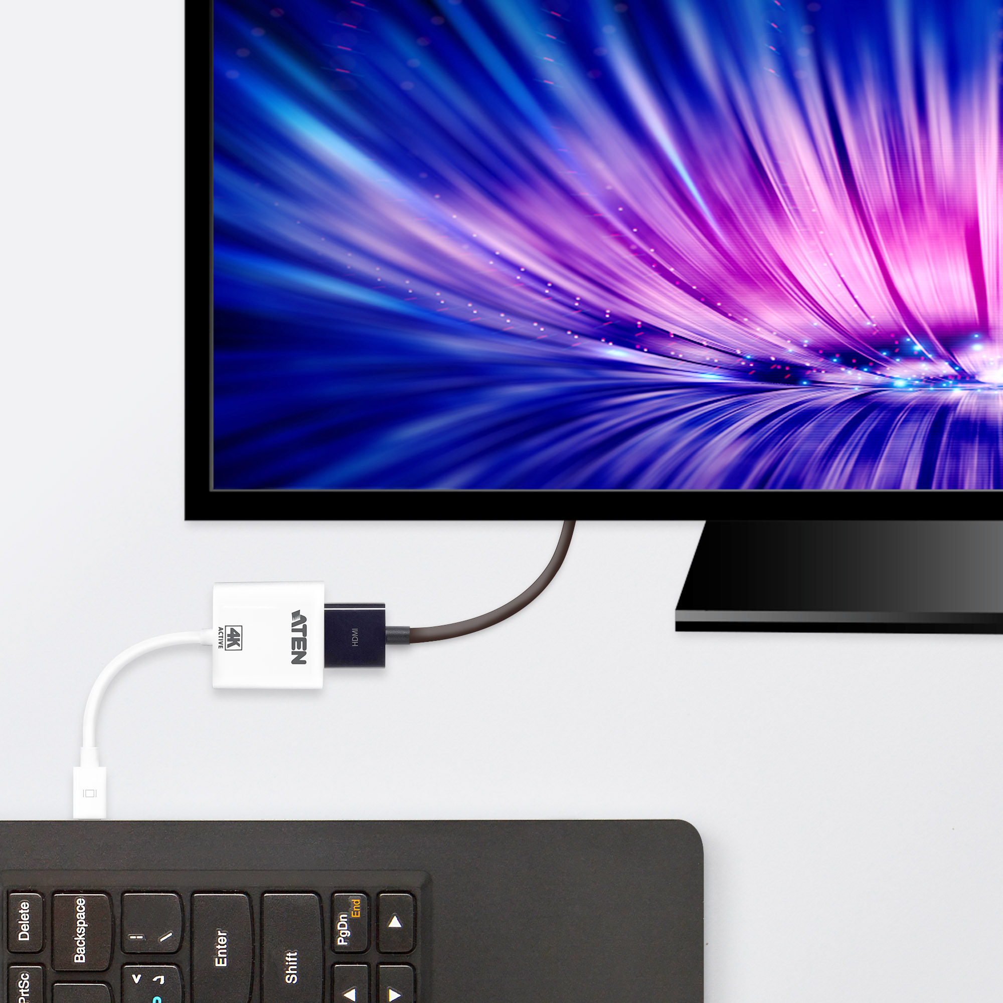 Mini DP to 4K HDMI Active Adapter Aten - imagine 2