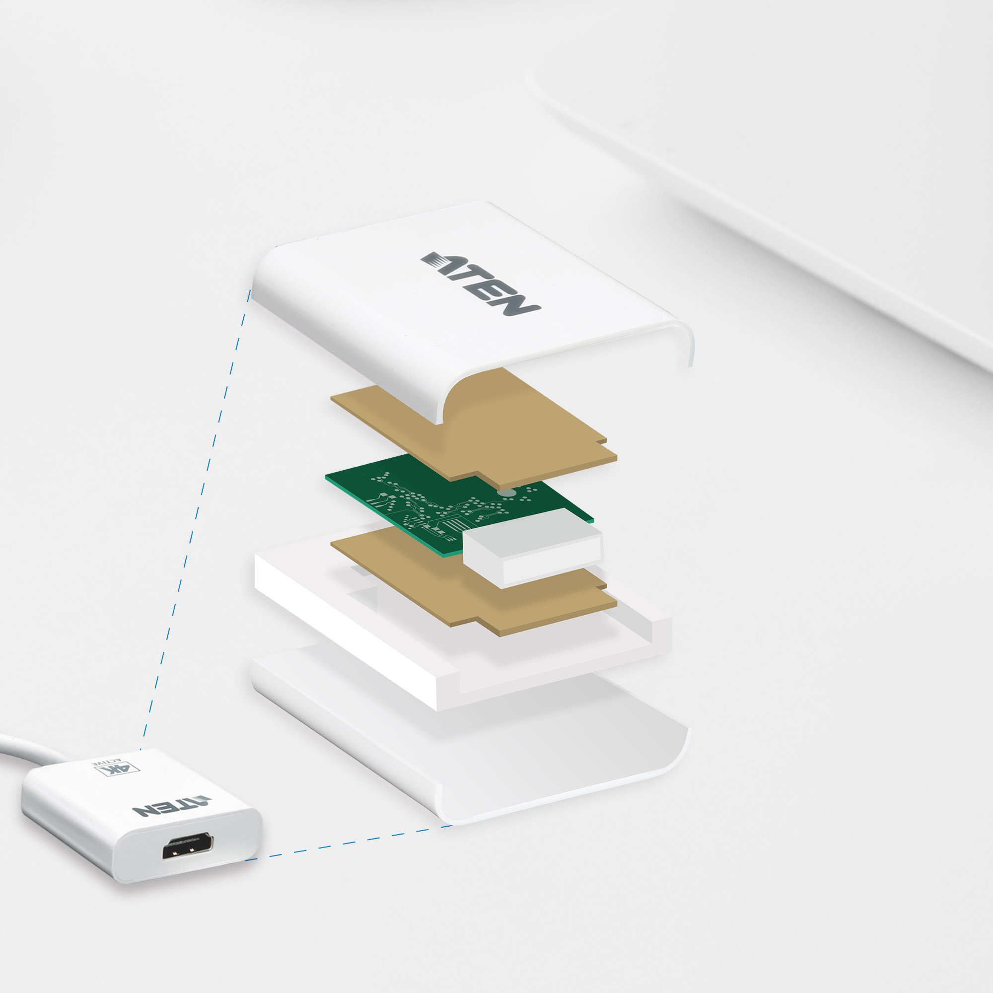 Mini DP to 4K HDMI Active Adapter Aten - imagine 4