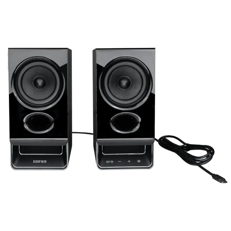 BOXE EDIFIER 2.0, RMS: 5W (2 x 2.5W), bluetooth v6.0, volum, mufa casti, touch panel, AUX/USB-C, Edifier App, USB power, MDF, black, "R20BT-BK" (timbru verde 2.00 lei) - imagine 5