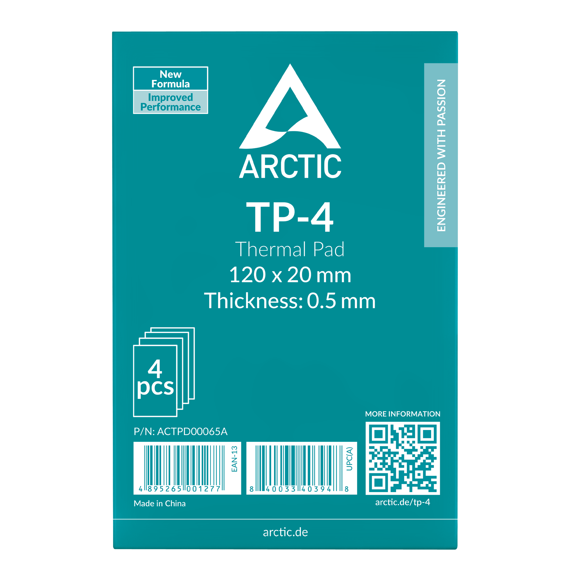 Set 4 buc Thermal Pad Arctic "TP-4", 120 x 20 mm 0.5mm grosime, densitate 3.4 g/cm3,"ACTPD00065A" - imagine 2