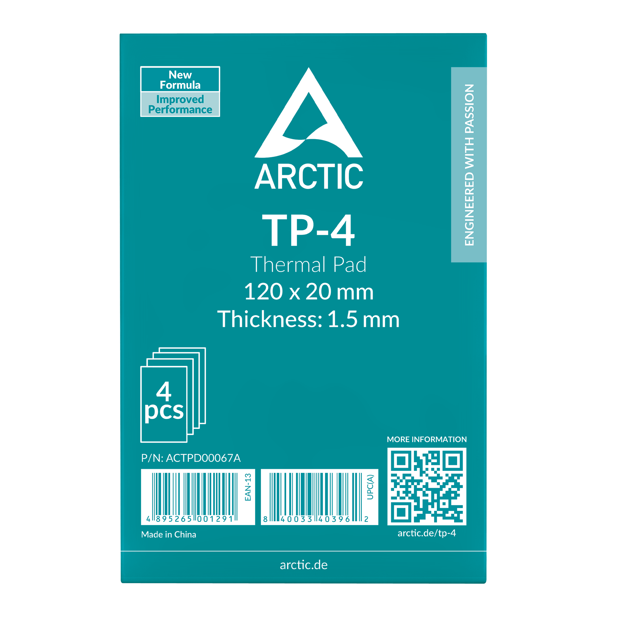 Set 4 buc Thermal Pad Arctic "TP-4", 120 x 20 mm 1.5mm grosime, densitate 3.4 g/cm3,"ACTPD00067A" - imagine 2