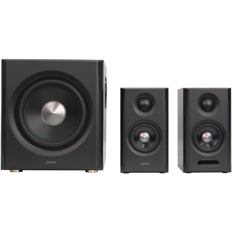 BOXE EDIFIER 2.1, RMS: 150W (2 x 25W, 2 x 15W, 1 x 70W), bluetooth v6.0, telecomanda wireless, volum, bass, treble, Coax/Optical/LineIn/USB-C/HDMI eARC, brown, „S355DB-BR” (timbru verde 11.00 lei)x