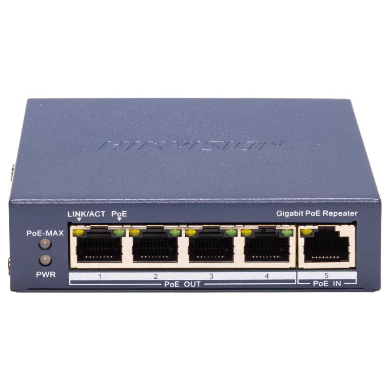 REPETOR 4 GIGABIT POE PORTS „DS-3E0505P-E/R” (timbru verde 2 lei)