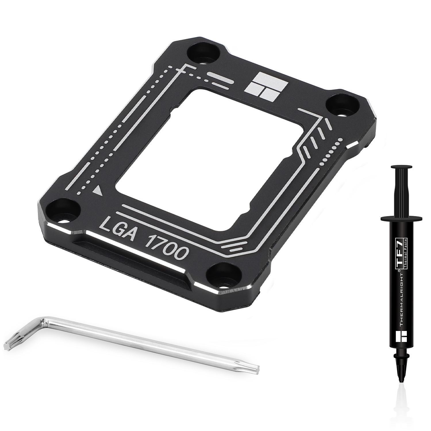 Contact Frame Thermalright "LGA 17XX-BCF-Black", compatibil skt. Intel LGA1700 gen 12/13/14, aluminiu, negru, 54x70x6mm, include surubelnita L, "LGA 17XX-BCF-Black" - imagine 3