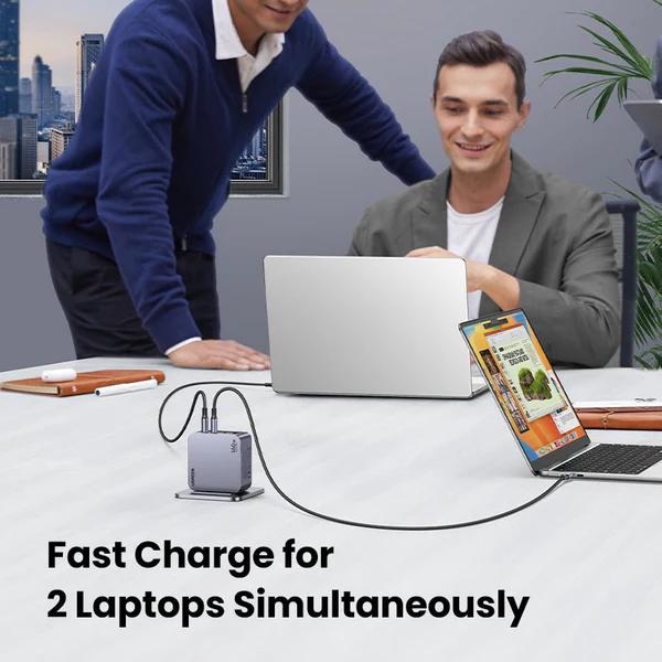INCARCATOR retea Ugreen, Nexode "X763" Quick Charge 160W GaN, 1 x USB, 3 x USB Tpe-C, include cablu USB Type-C la USB Type-C 240W 1.5 m, gri "25877" (timbru verde 0.18 lei) - 6941876228775 - imagine 2
