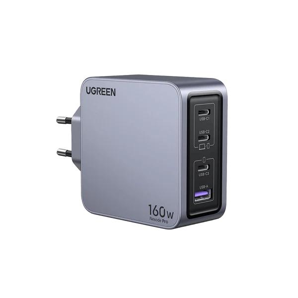 INCARCATOR retea Ugreen, Nexode „X763” Quick Charge 160W GaN, 1 x USB, 3 x USB Tpe-C, include cablu USB Type-C la USB Type-C 240W 1.5 m, gri „25877” (timbru verde 0.18 lei) – 6941876228775