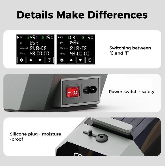 CREALITY 3D SPACE PI FILAMENT DRYER - imagine 3