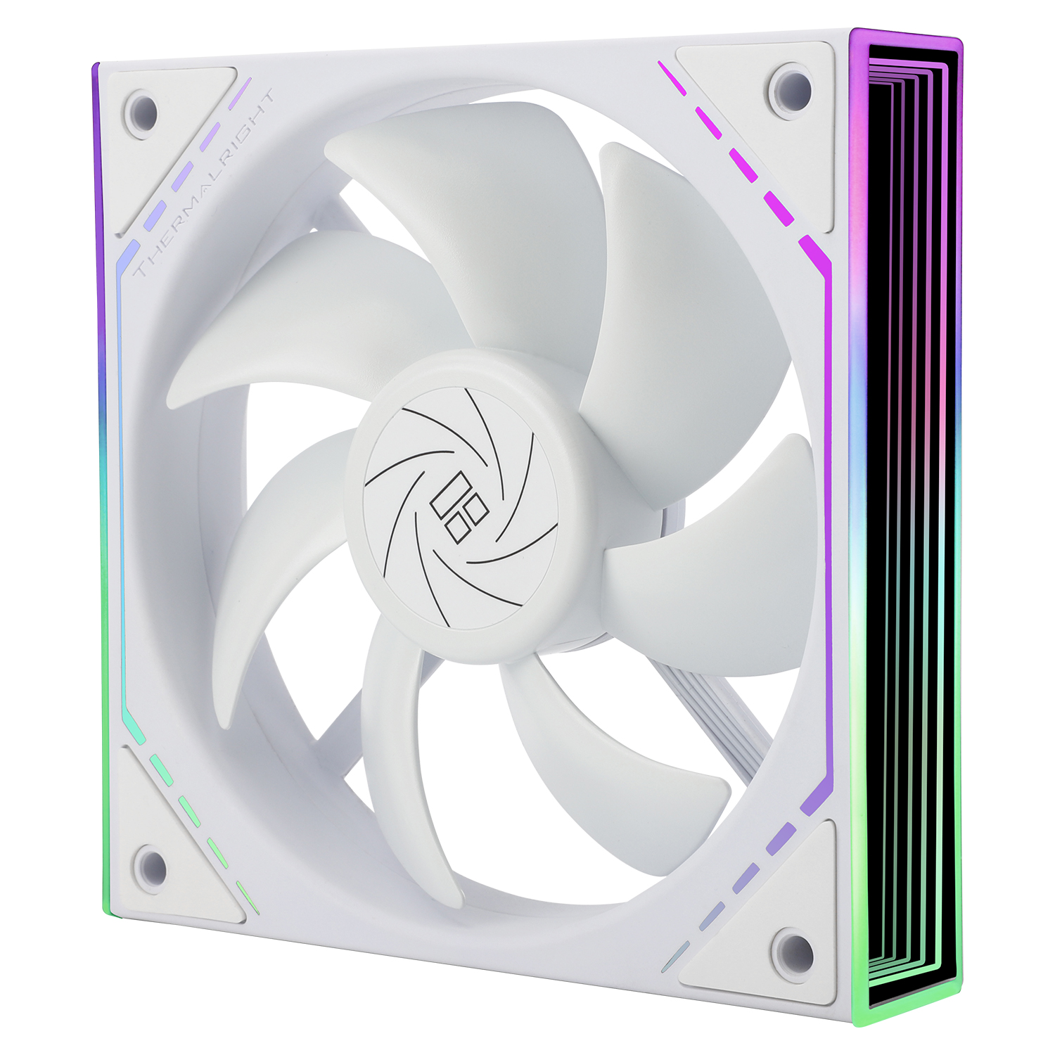 VENTILATOR Thermalright "TL-M12W", 120mm, 1500 RPM, S-FDB Bearing, 47.6 CFM, LED ARGB, 4pin PWM, alb, "TL-M12W" (timbru verde 0.08 lei) - imagine 3