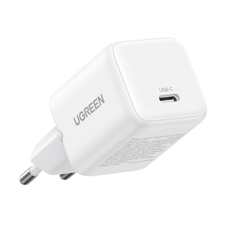 INCARCATOR retea Ugreen GaN "X513" Quick Charge 30W, 1 x USB Type-C, alb "65009" (timbru verde 0.18 lei) 2 INCARCATOR retea Ugreen GaN "X513" Quick Charge 30W, 1 x USB Type-C, alb "65009" (timbru verde 0.18 lei) - imagine 2
