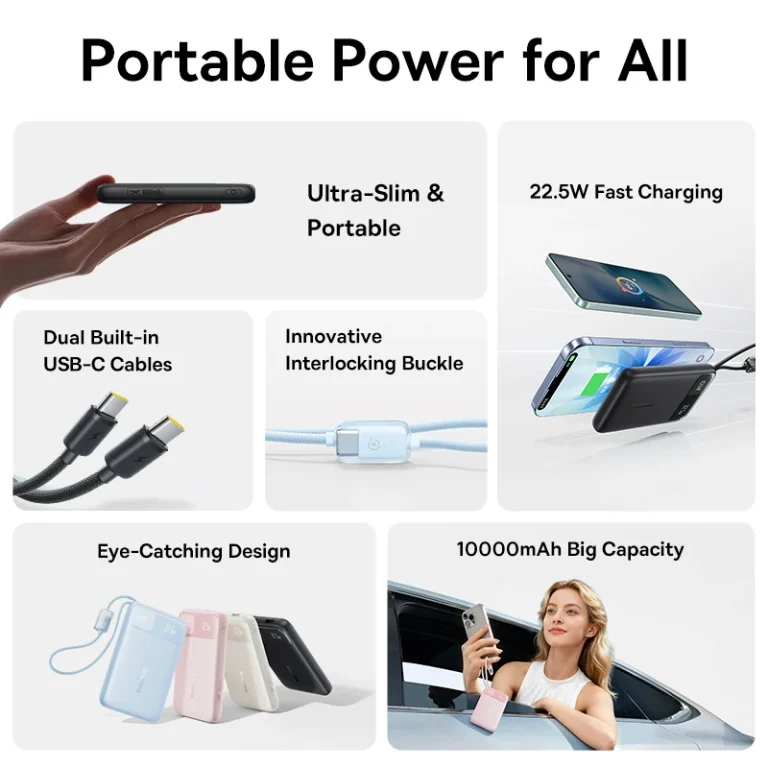 POWER BANK Baseus EnerFill FC11, 10000mAh, cablu integrat USB Type-C si Iphone Lightning, 22.5W, display, negru, "E0027R04" (timbru verde 0.98 lei) - 6932172699840 2 POWER BANK Baseus EnerFill FC11, 10000mAh, cablu integrat USB Type-C si Iphone Lightning, 22.5W, display, negru, "E0027R04" (timbru verde 0.98 lei) - 6932172699840 - imagine 2