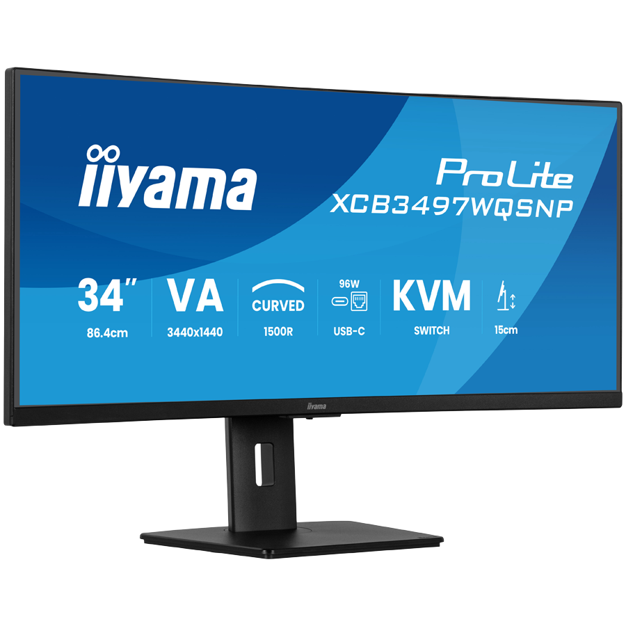 Monitor VA LED Iiyama 34" XCB3497WQSNP-B1, WQHD (3440 x 1440), HDMI, DisplayPort, Boxe, Ecran curbat (Negru) "XCB3497WQSNP-B1" (timbru verde 7 lei) 2 Monitor VA LED Iiyama 34" XCB3497WQSNP-B1, WQHD (3440 x 1440), HDMI, DisplayPort, Boxe, Ecran curbat (Negru) "XCB3497WQSNP-B1" (timbru verde 7 lei) - imagine 2
