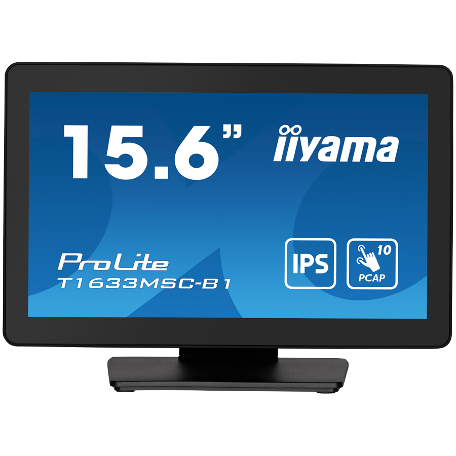 Monitor IPS LED Iiyama ProLite 15.6″ T1633MSC-B1, Full HD (1920 x 1080), HDMI, DisplayPort, Boxe, Touchscreen (Negru) „T1633MSC-B1” (timbru verde 7 lei)