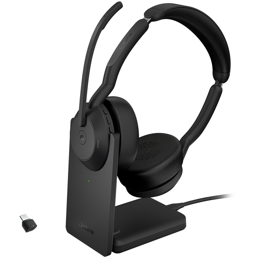 Casca Jabra Evolve2 55 MS Stereo cu stand