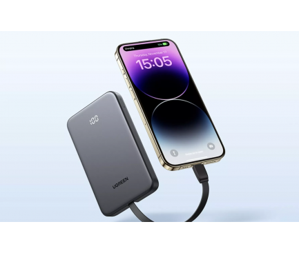 POWER BANK Ugreen "PB526", 10000mAh, 20W, 1 x USB, 1 x USB Type-C, 1 x USB Type-C integrat, gri, "75161B" (timbru verde 0.98 lei) 3 POWER BANK Ugreen "PB526", 10000mAh, 20W, 1 x USB, 1 x USB Type-C, 1 x USB Type-C integrat, gri, "75161B" (timbru verde 0.98 lei) - imagine 3