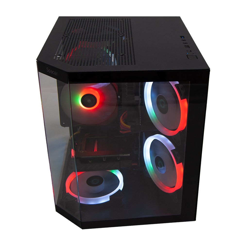 Sistem Desktop PC Gaming Spacer Gladiator i5, Intel i5-12400F, 16GB DDR4, 512GB SSD, Intel ARC B570 10GB, No Os, Negru, "SPACER-Gladiator-i5.12400F-16D4S512" (timbru verde 7lei) 3 Sistem Desktop PC Gaming Spacer Gladiator i5, Intel i5-12400F, 16GB DDR4, 512GB SSD, Intel ARC B570 10GB, No Os, Negru, "SPACER-Gladiator-i5.12400F-16D4S512" (timbru verde 7lei) - imagine 3